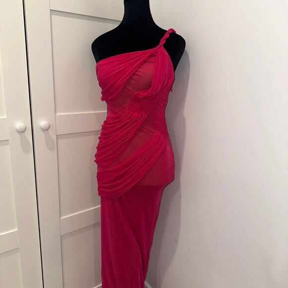 JLUXLABEL "Pink Alari One-Shoulder Maxi Dress" Size Small - Picture 7 of 12